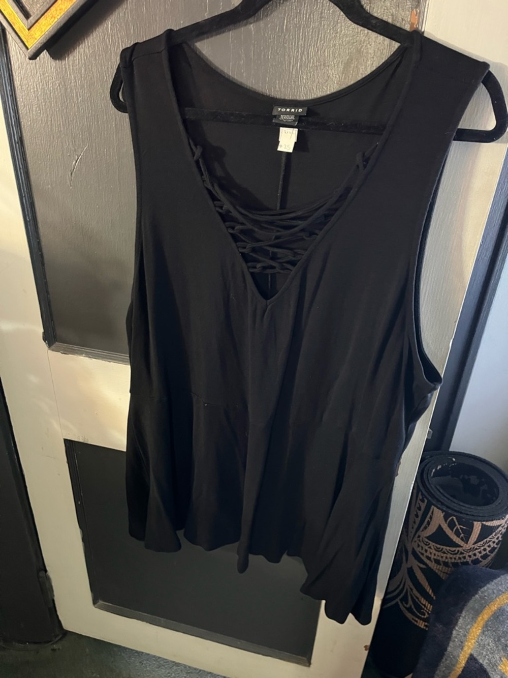 torrid Lace Up Peplum Top  (Torrid tub).  Live:#25